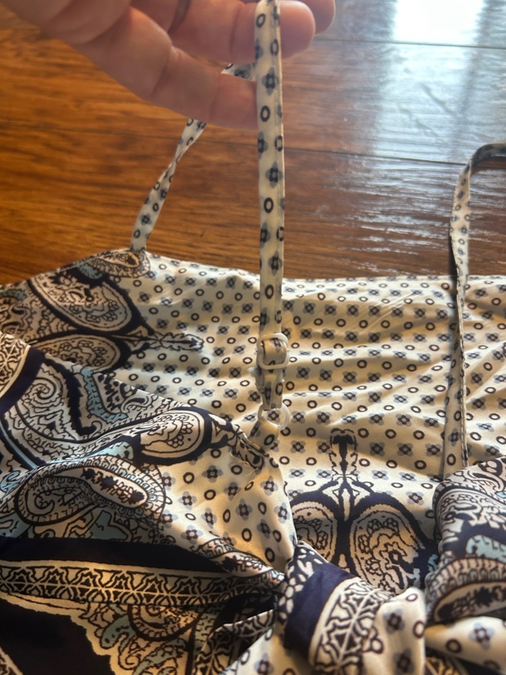 Paisley Print Hanky Hem Cami Top tie back  size small - Picture 6 of 7